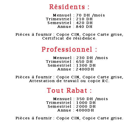 Tarifs d'abonnement